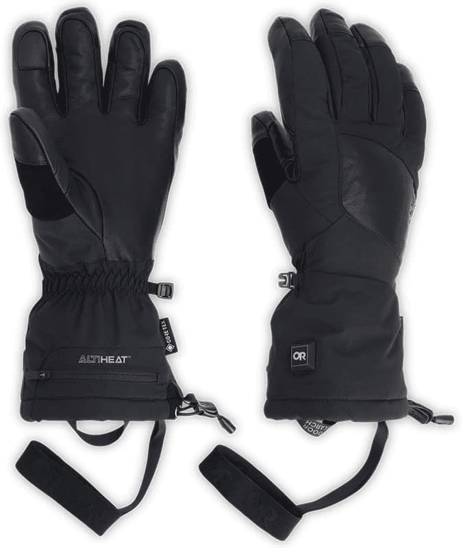 A pair of Outdoor Research Prevail Heated GORE-TEX Gloves, perfect for cold weather activities