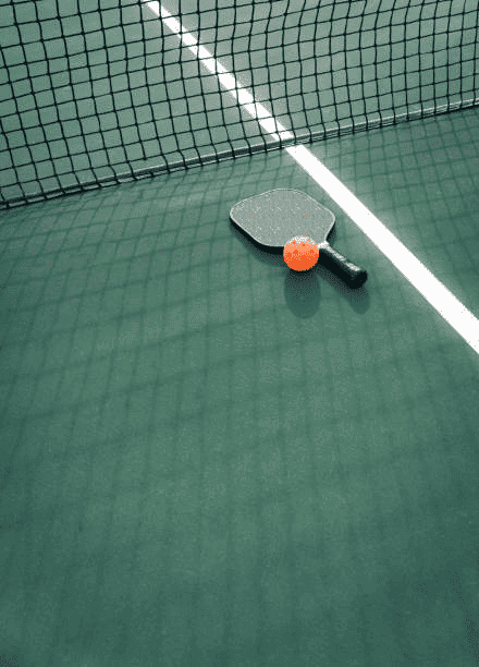 A set of essential equipment for playing pickleball, including paddles, balls, and a net, necessary for learning how to play pickleball.