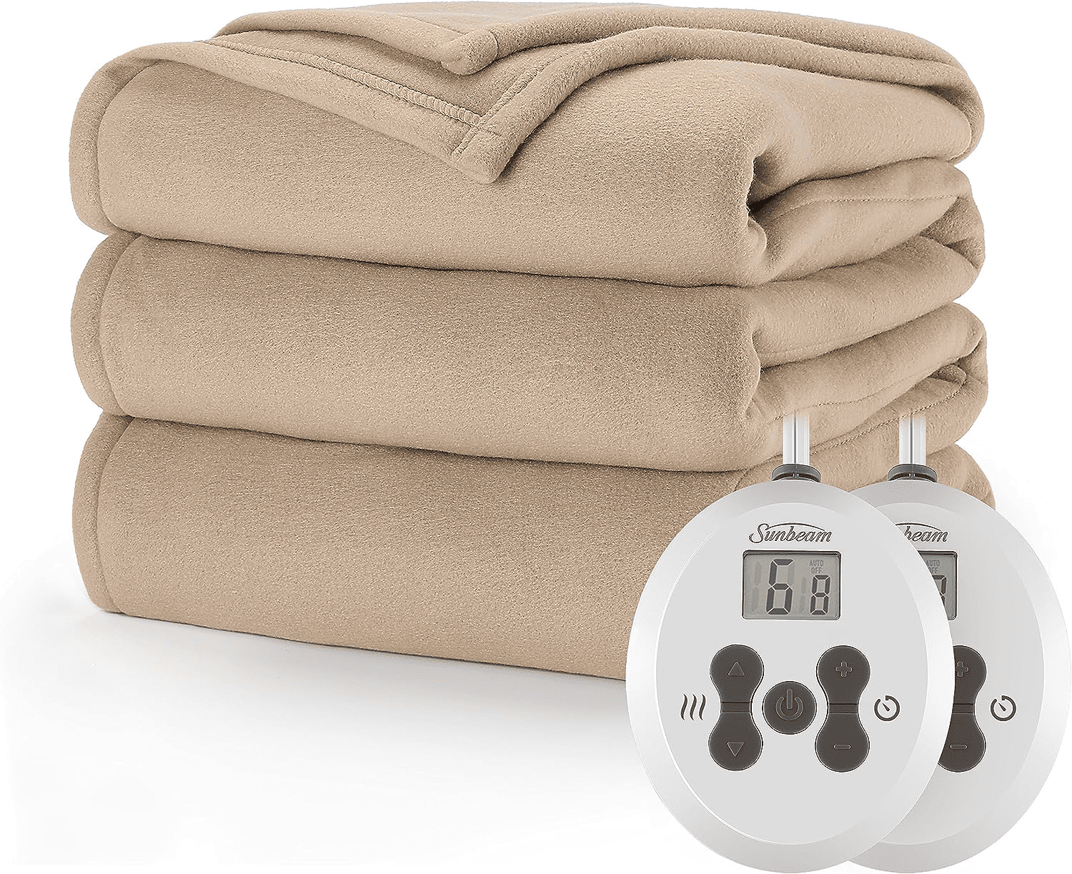luxury electric blanket to stay warm, heated blanket, wires inside, digital controls, no more drafty house, power cord