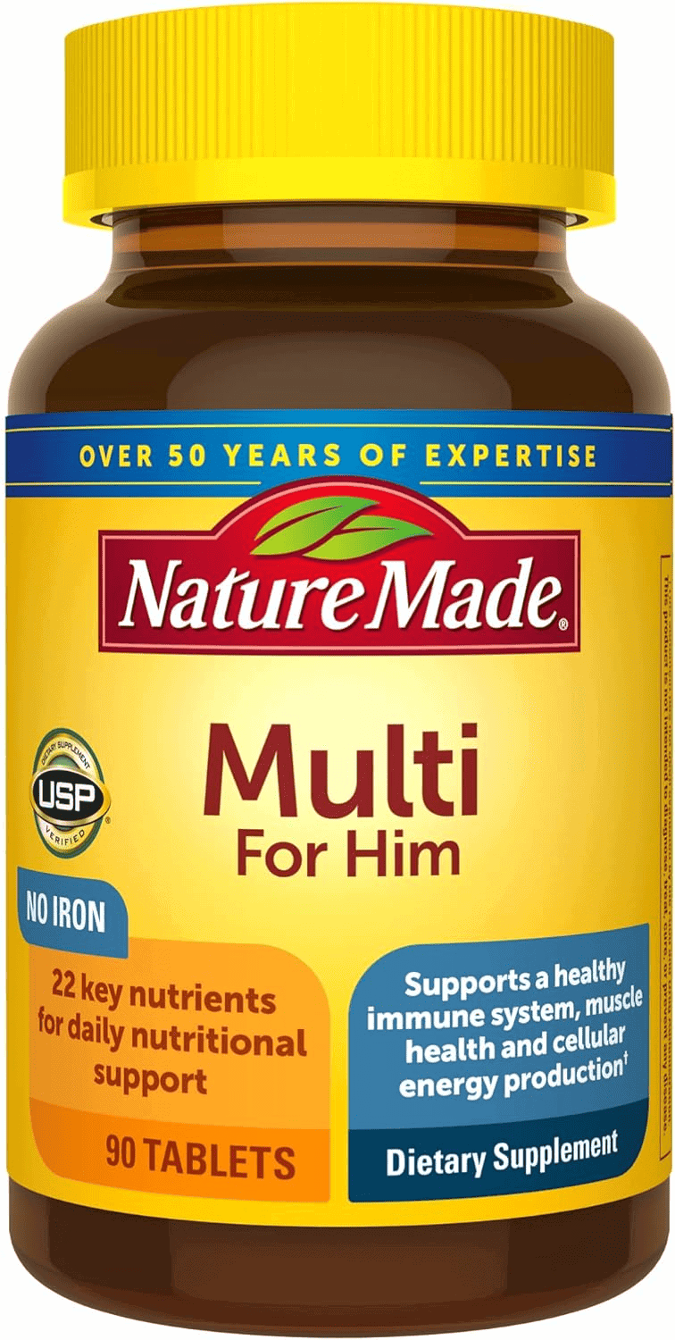 Bottle of Nature Made Multivitamin For Him, Best Men's Multivitamins