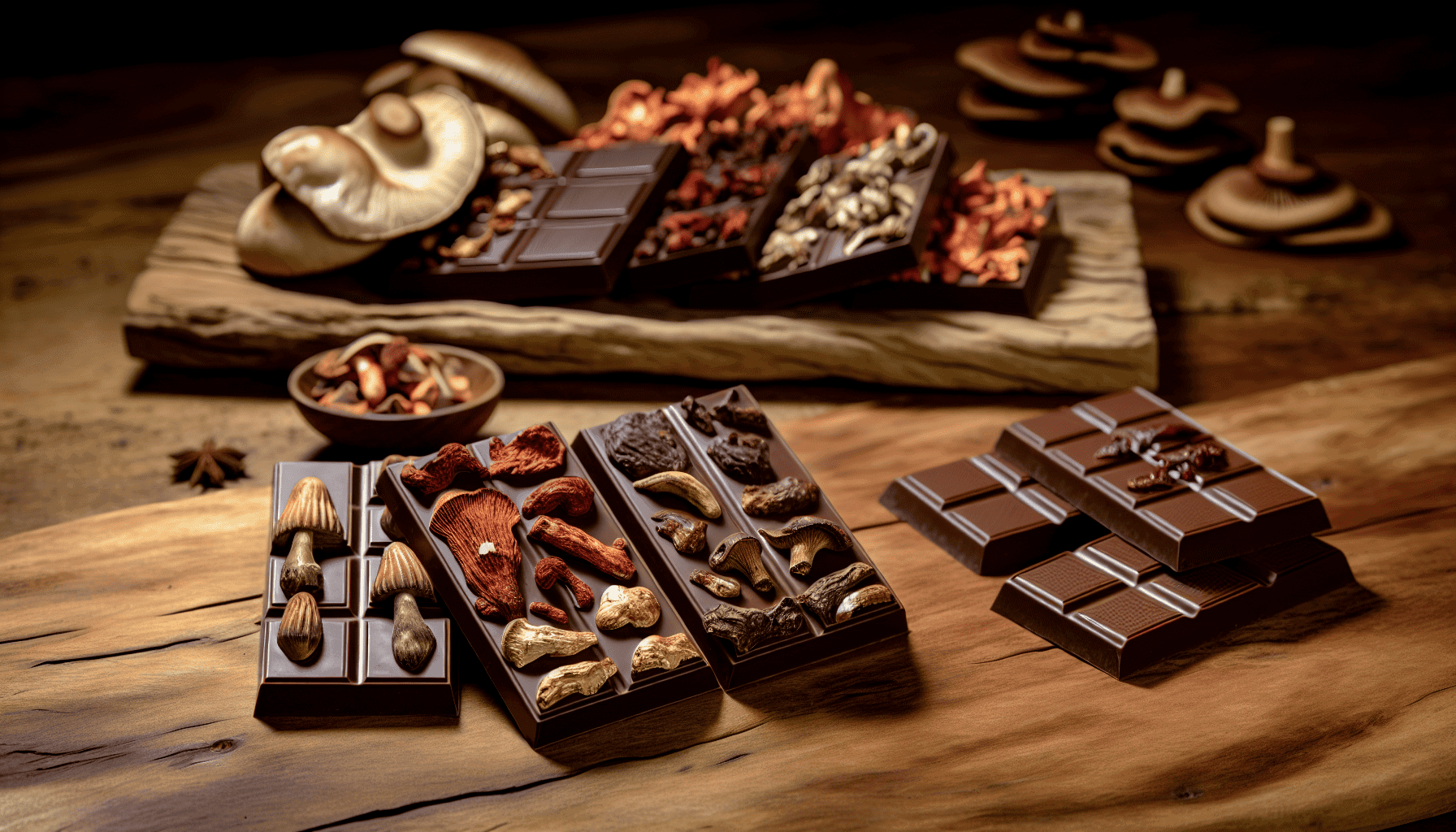 A mesmerizing assortment of mushroom chocolate bars