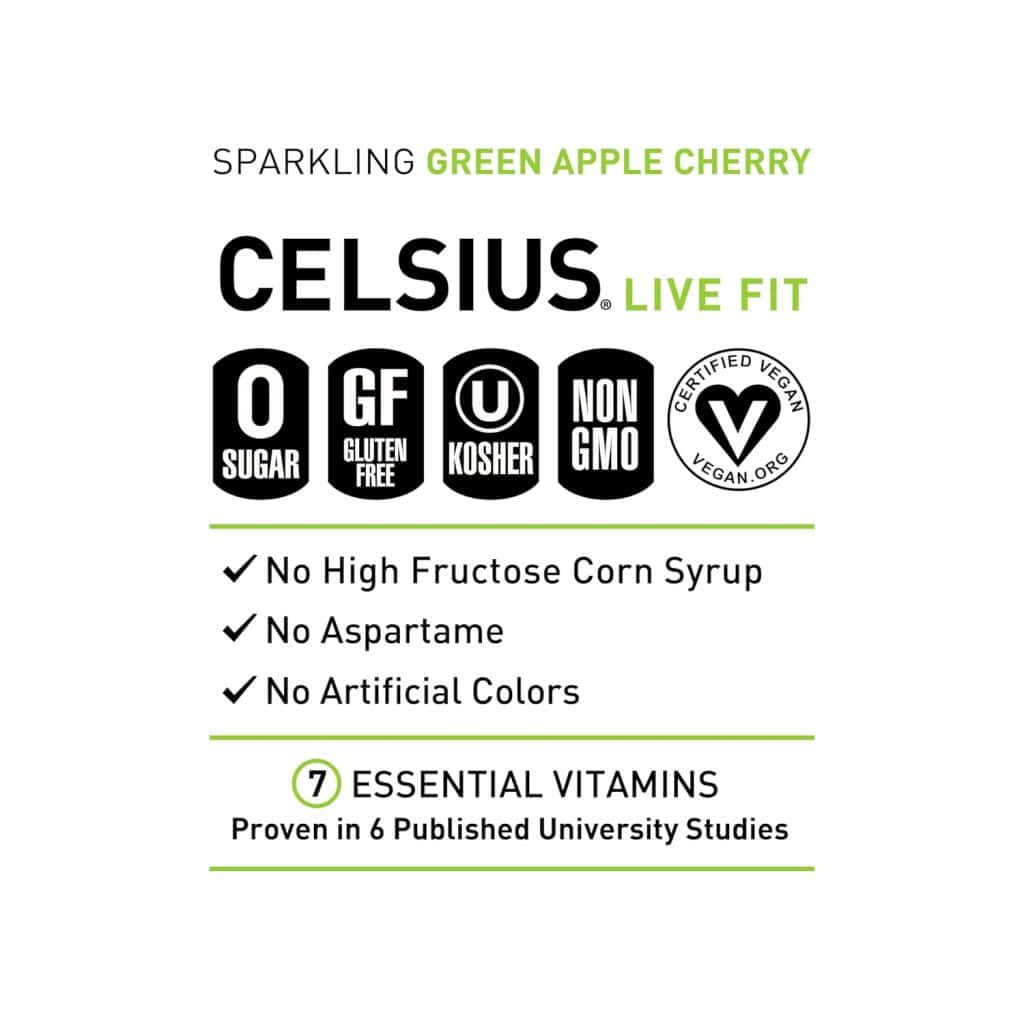 CELSIUS Sparkling Green Apple Cherry