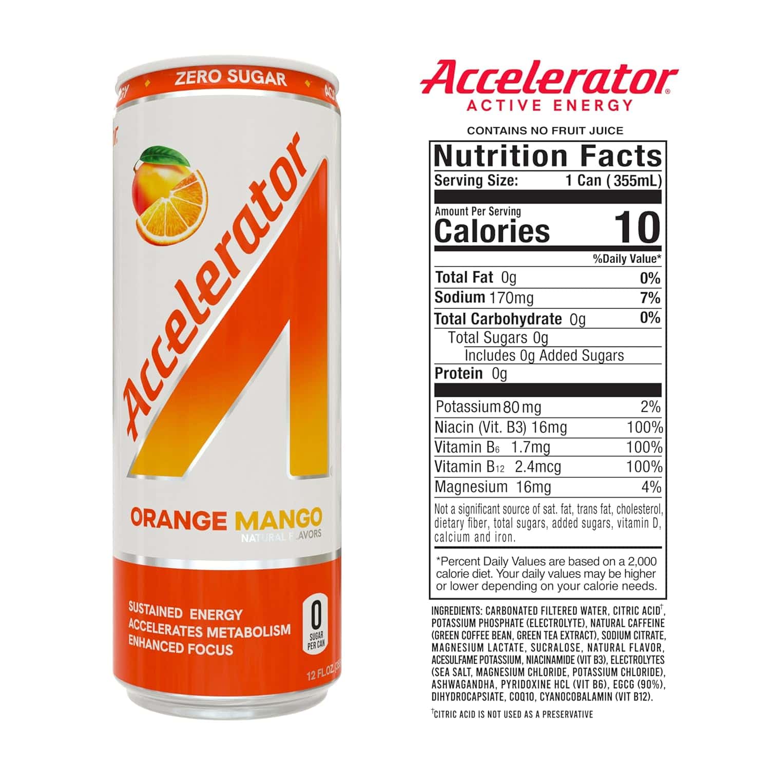Accelerator Orange Mango Energy Drink Read Before Use!